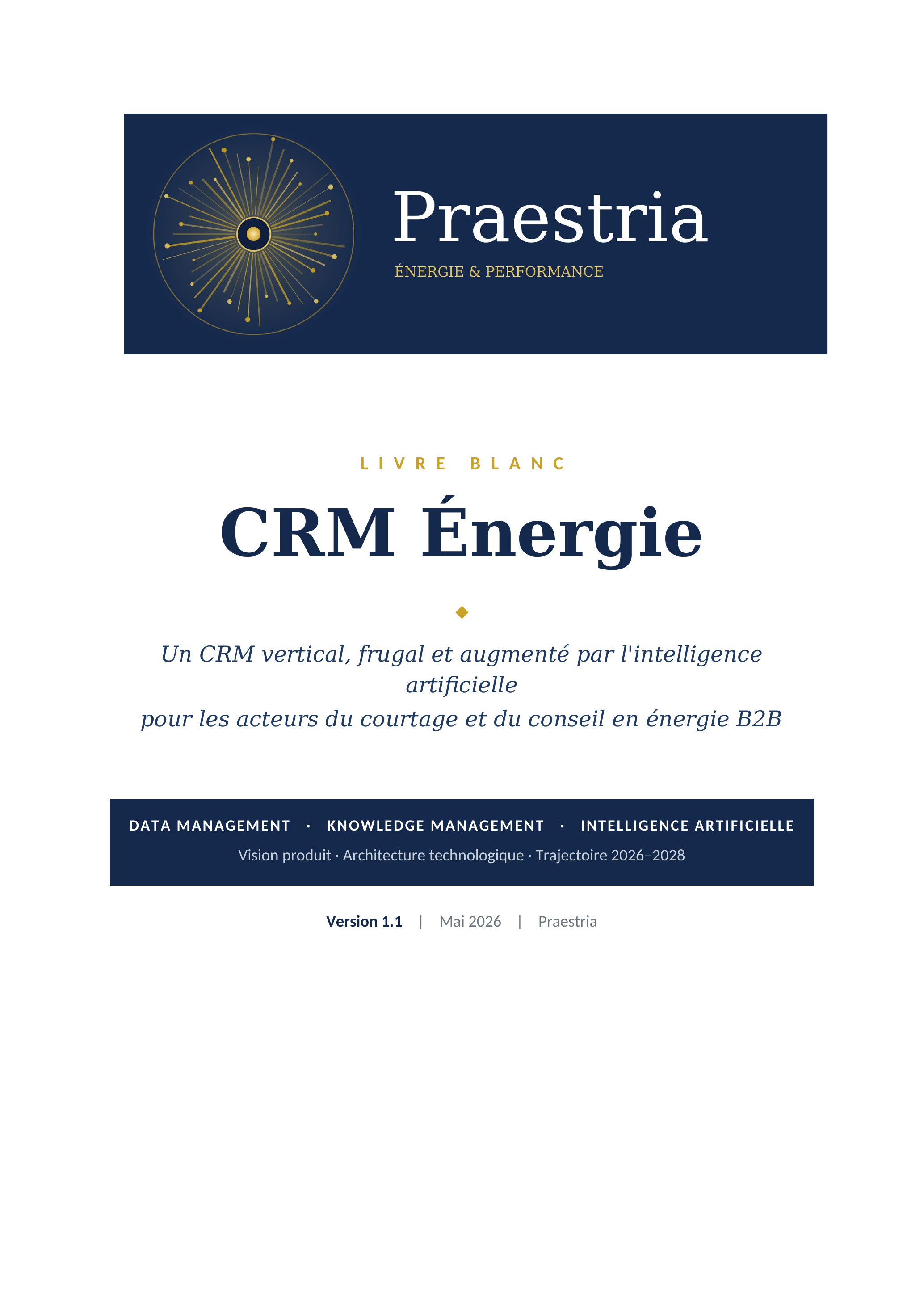 Cover of the Praestria white paper — CRM for Energy